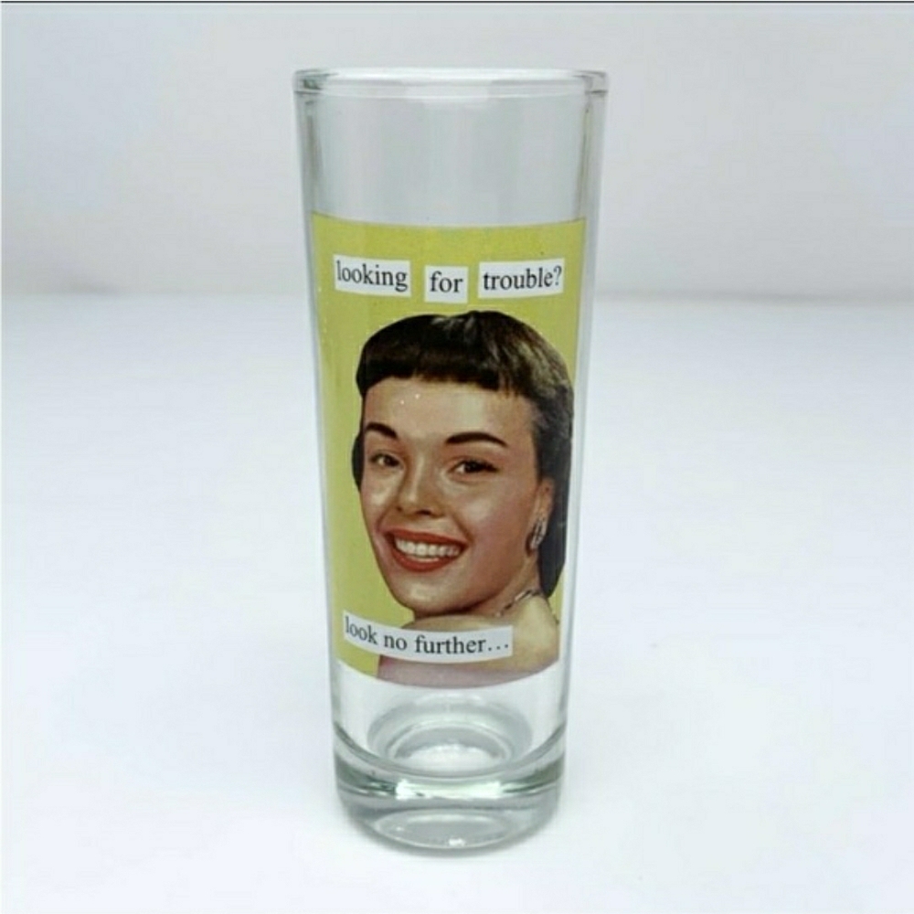 Anne Taintor Retro Shot Glass Set - Vintage Face Designs (Set Of 4) NIB! - Picture 7 of 11